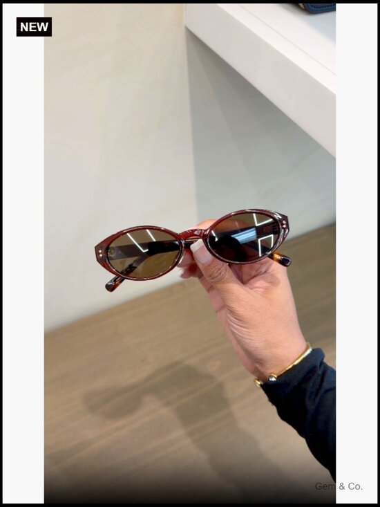 Women\'s Slim Oval Sunglasses Retro 90s Vintage Style Lightweight UV Protection main image 6